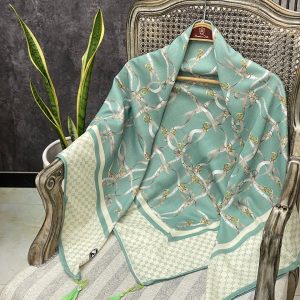 روسری قواره 120 عمده خدادوست رشت سبز سیج