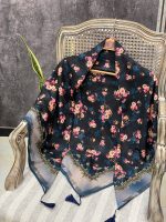 روسری قواره 120 طرح گل عمده خدادوست رشت