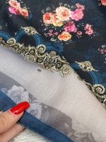 روسری قواره 120 طرح گل عمده خدادوست رشت