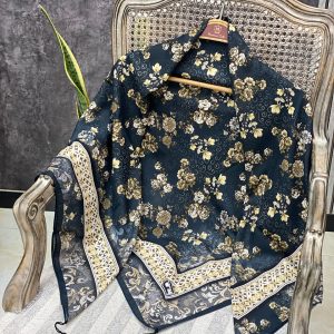 روسری قواره 120 طرح گل عمده خدادوست رشت