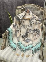 روسری قواره 120 طرح گل عمده خدادوست رشت