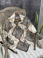 روسری قواره 120 کرم نسکافه ای عمده رشت خدادوست