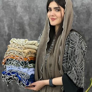 شال پلیسه دور مرواریدی وارداتی عمده خدادوست رشت