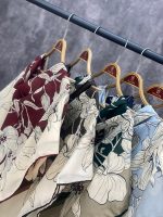 روسری حریر گل خدادوست عمده رشت