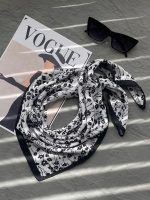 مینی اسکارف نخی سفید مشکی عمده رشت خدادوست