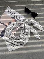 مینی اسکارف نخی سفید مشکی عمده رشت خدادوست