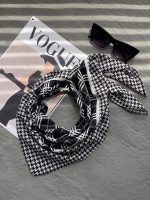 مینی اسکارف نخی سفید مشکی عمده رشت خدادوست