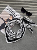 مینی اسکارف نخی سفید مشکی عمده رشت خدادوست