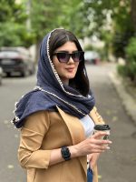 شال پلیسه سنگشور کرم سرمه ای (1687)