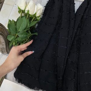 شال دور ریش شکوفه مشکی محرمی رشت خدادوست عمده