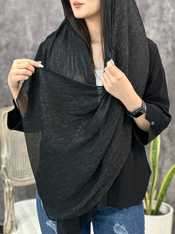 شال حریر مجلسی مشکی محرمی رشت عمده خدادوست