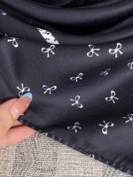 مینی اسکارف ساتن مشکی عمده خدادوست رشت