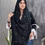 شال پاپیون گلدوزی کریستال محرمی عمده خدادوست رشت