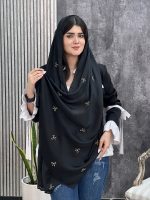 شال پاپیون گلدوزی کریستال محرمی عمده خدادوست رشت