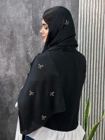 شال پاپیون گلدوزی کریستال محرمی عمده خدادوست رشت