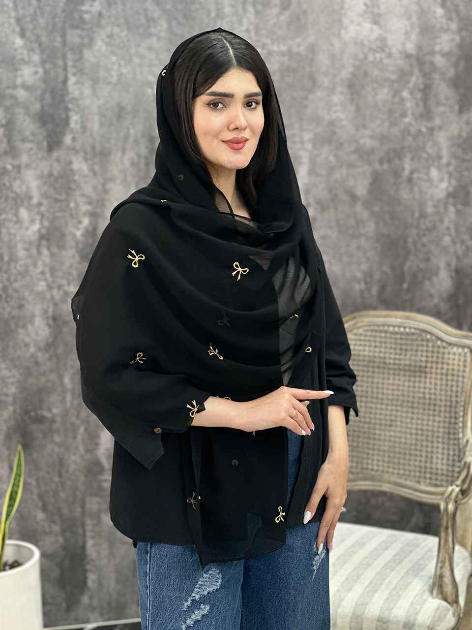 1742-2_5_11zon شال مشکی درختی پاپیون عمده خدادوست