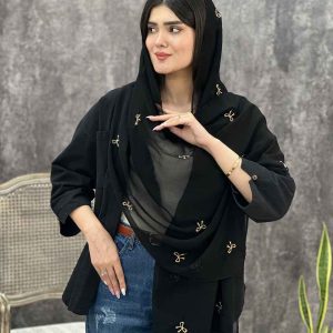 شال مشکی درختی پاپیون عمده خدادوست