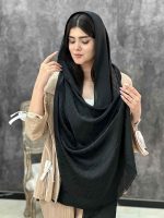 شال ژاکارد مارک مشکی (1768) - Image 2