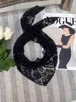 روسری مینی گیپور مشکی عمده خدادوست رشت