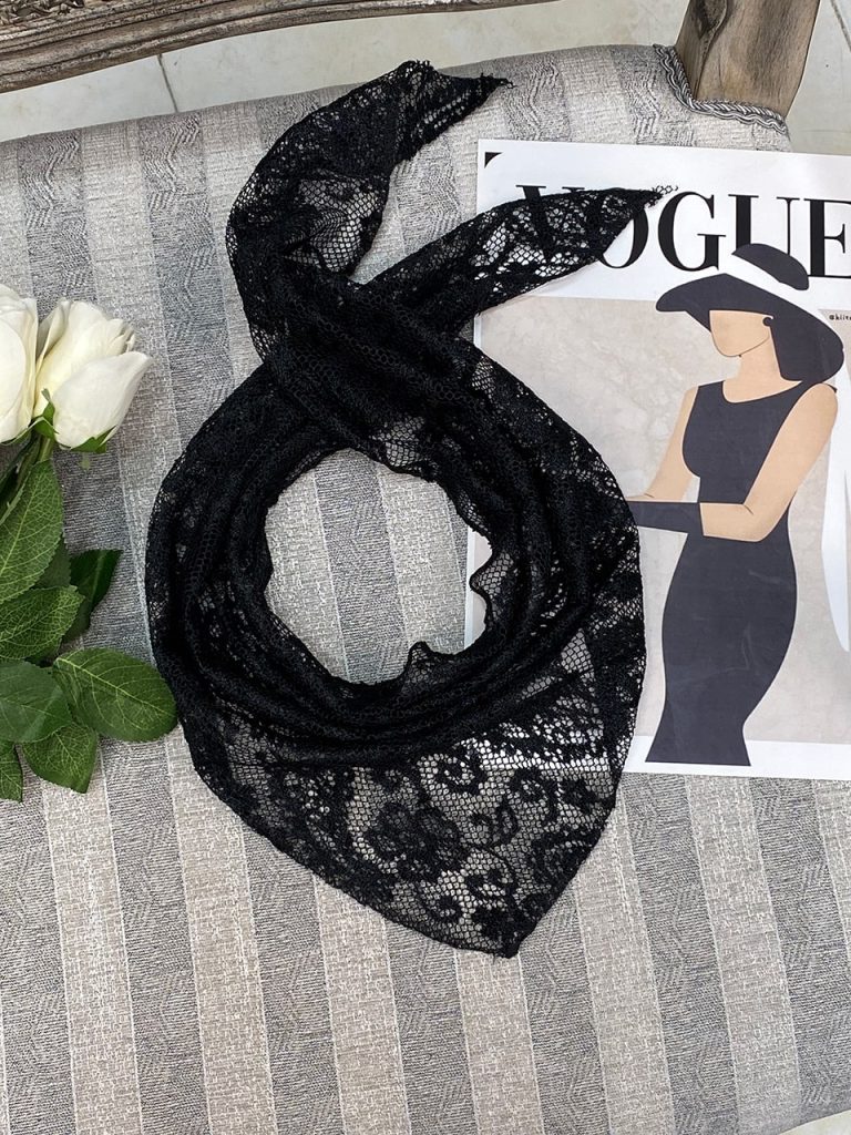 روسری مینی گیپور مشکی عمده خدادوست رشت