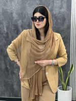 شال پلیسه حریر دورگان دوزی عمده خدادوست رشت