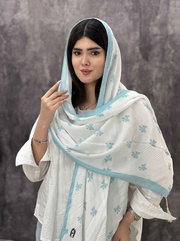 شال پلیسه میکس آبی عمده خدادوست رشت