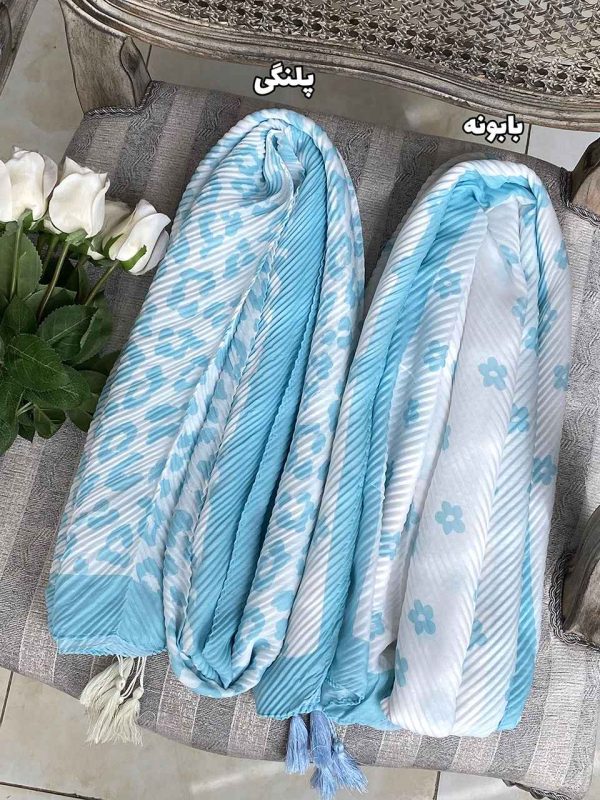 شال پلیسه میکس آبی عمده خدادوست رشت