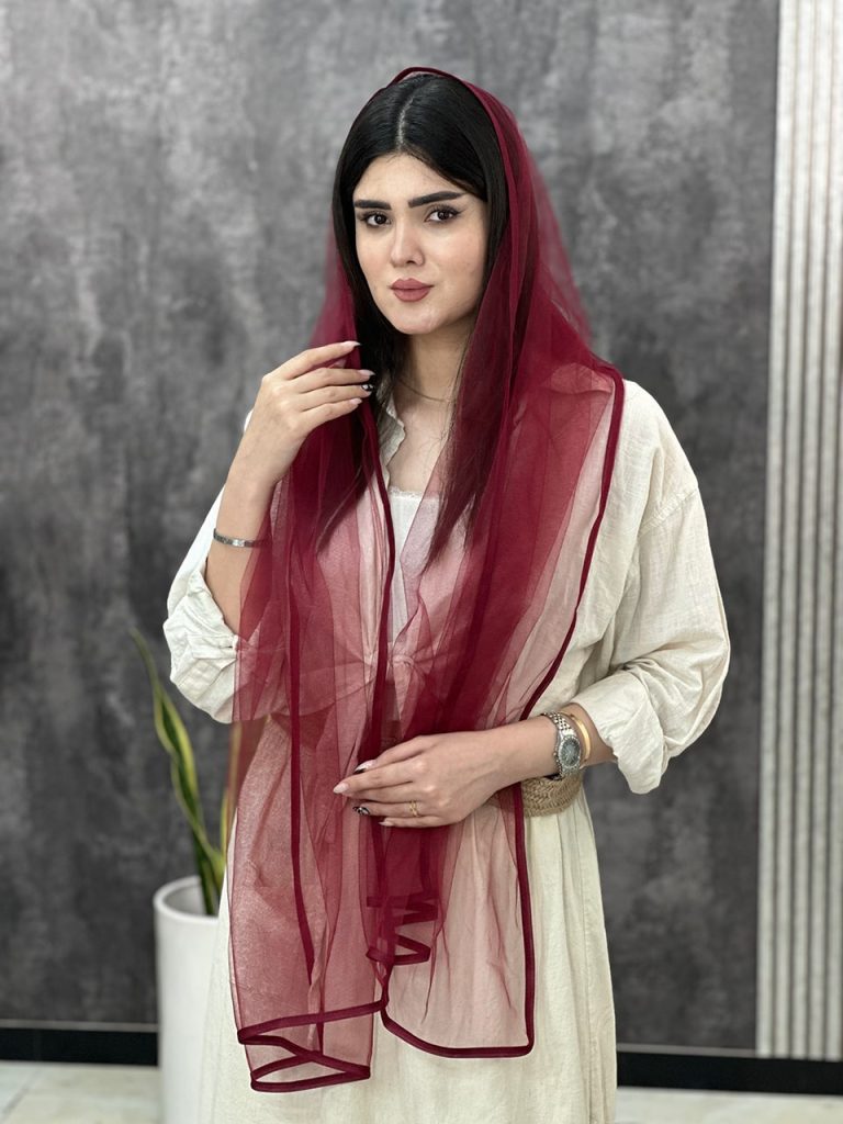 شال توری دورگان دوزی شده عمده خدادوست رشت