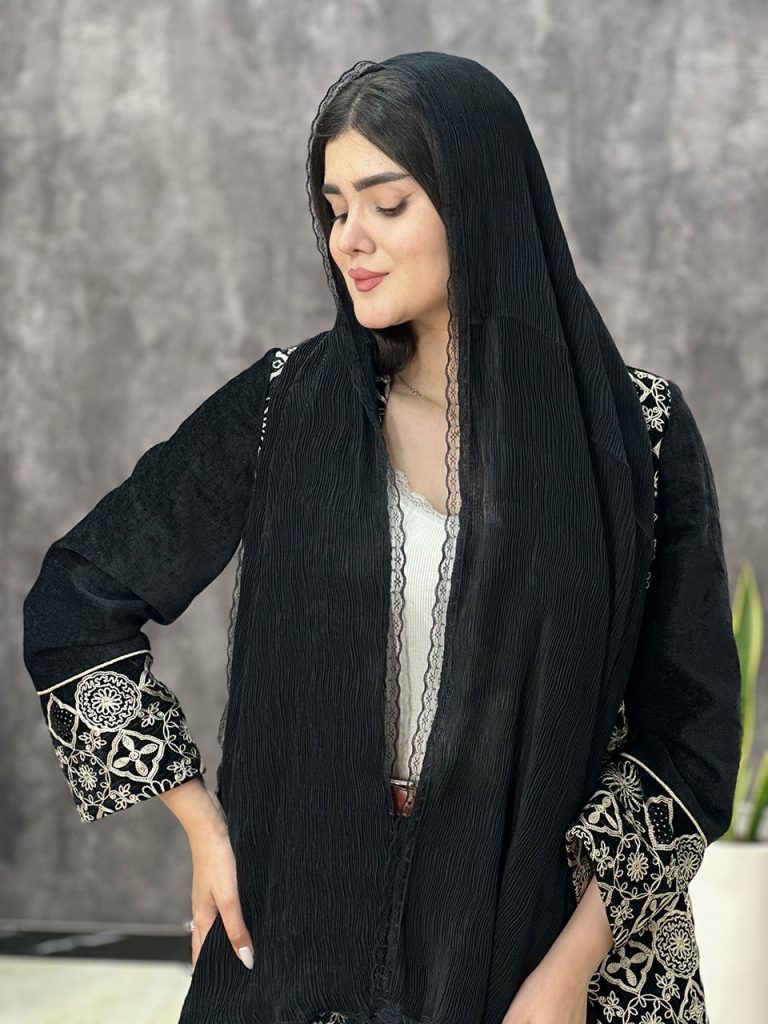 شال پلیسه دور دانتل نخی عمده رشت خدادوست