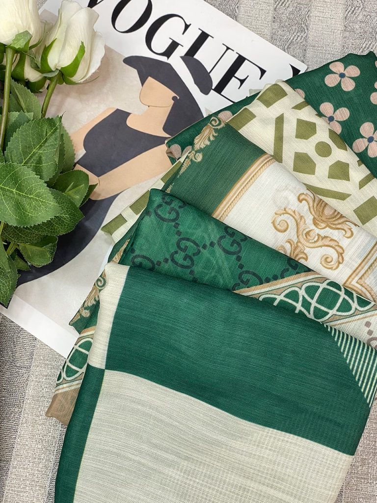 روسری قواره 140 زمردی عمده خدادوست رشت