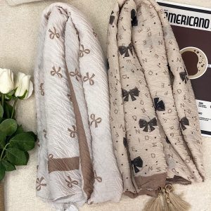 شال پامرغی طرحدار کرم نسکافه ای عمده رشت خدادوست