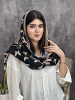 (1787)شال پلیسه طرحدارbutterfly - Image 2