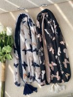 شال پلیسه طرحدار نخی پروانه عمده خدادوست رشت