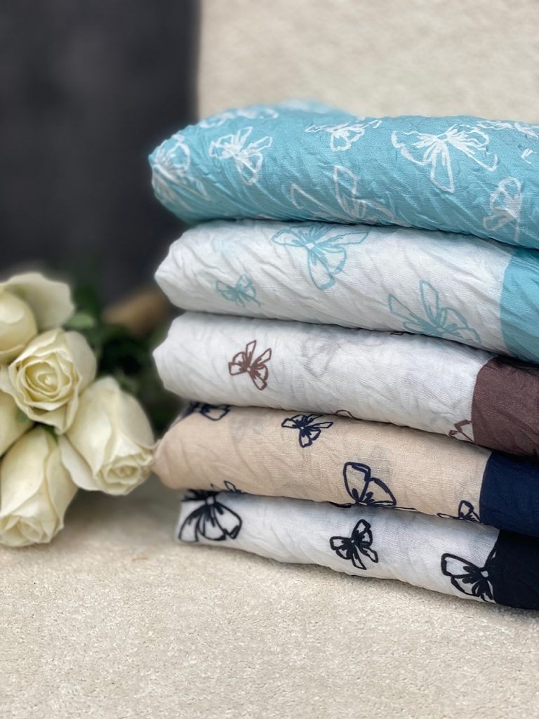 شال پلیسه پامرغی طرحدار پاپیون عمده خدادوست رشت