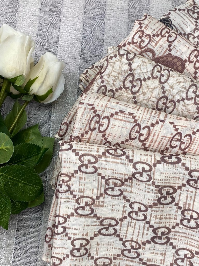 روسری نخی قواره 140 طرحدار عمده خدادوست رشت