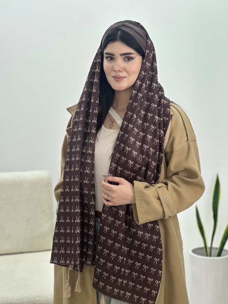 شال مخمل میکس قهوه ای عمده خدادوست رشت