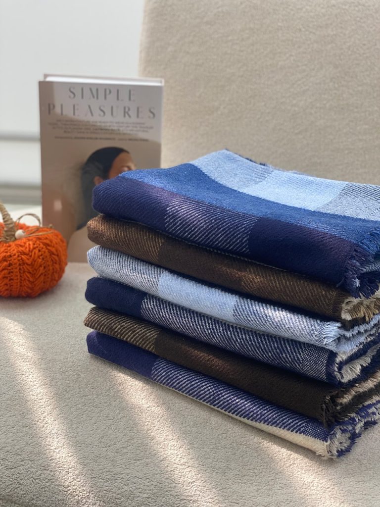 شال موهر پشمی چهارخونه بیگ اسکارف عمده خدادوست رشت