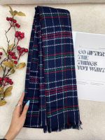 شال موهر چهارخونه سرمه ای رشت عمده خدادوست