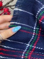 شال موهر چهارخونه سرمه ای رشت عمده خدادوست