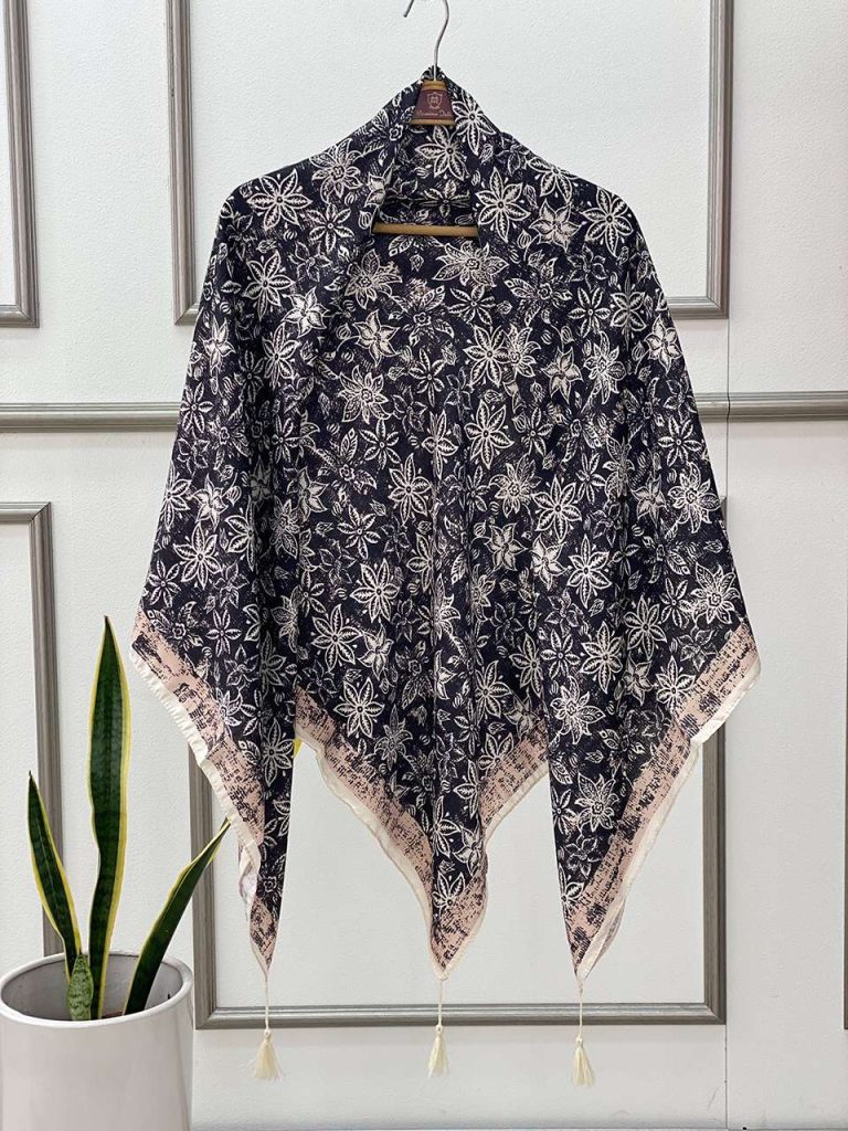 روسری سیا اسکارف گل عمده خدادوست رشت