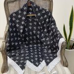 روسری سیا اسکارف قواره 140 پاپیون عمده خدادوست رشت