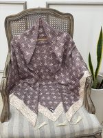 روسری سیا اسکارف قواره 140 پاپیون عمده خدادوست رشت