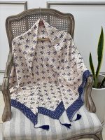 روسری سیا اسکارف قواره 140 پاپیون عمده خدادوست رشت