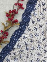 روسری سیا اسکارف قواره 140 پاپیون عمده خدادوست رشت