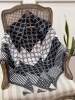 روسری سیا اسکارف طرح دار فرانلند رشت عمده خدادوست رشت