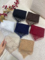 روسری مینی اسکارف گیپور تور سه گوش دانتل عمده خدادوست رشت