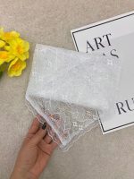 روسری سه گوش مجلسی گیپور دور دانتل شال و روسری عمده خدادوست رشت
