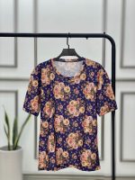 تیشرت قواره دار مادرانه نخ پنبه گل طرحدار تابستانه خنک رشت عمده خدادوست