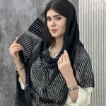 شال مشکی میکس طرح دار توری محرمی عمده رشت خدادوست