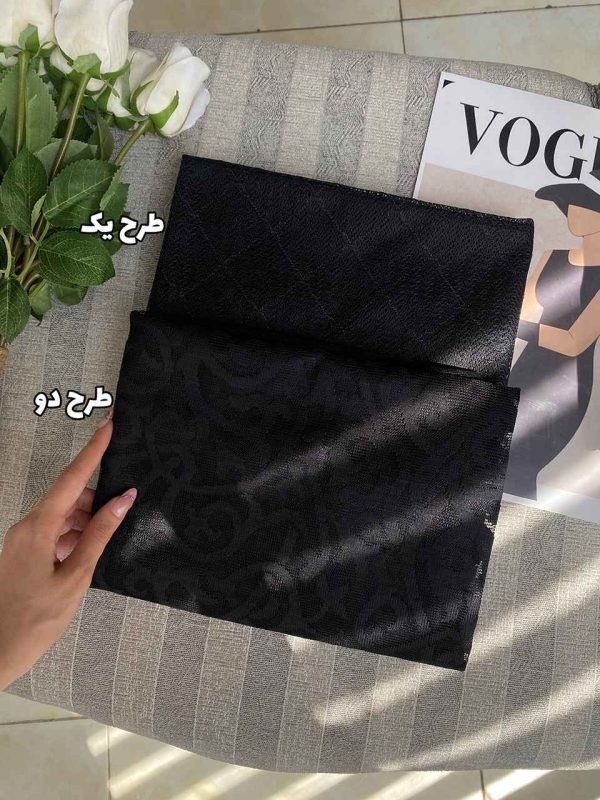 شال مشکی میکس طرح دار توری محرمی عمده رشت خدادوست